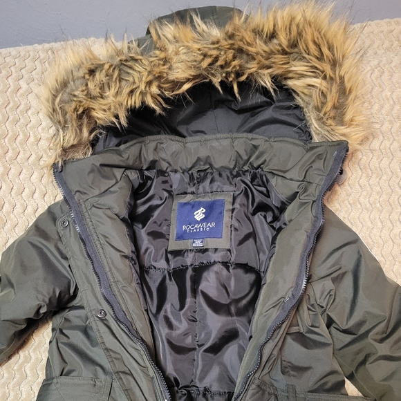 Womens Rocawear Army Green Parka - Picture 2 of 3